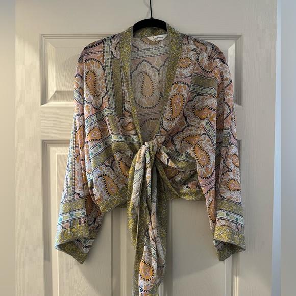 Anthropologie Kimono Saachi Tie Front Top - Picture 4 of 8